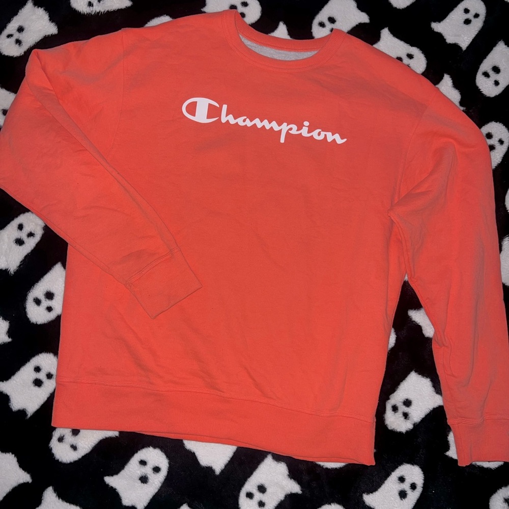 Champion Men's Vibrant Orange Crewneck Sweater